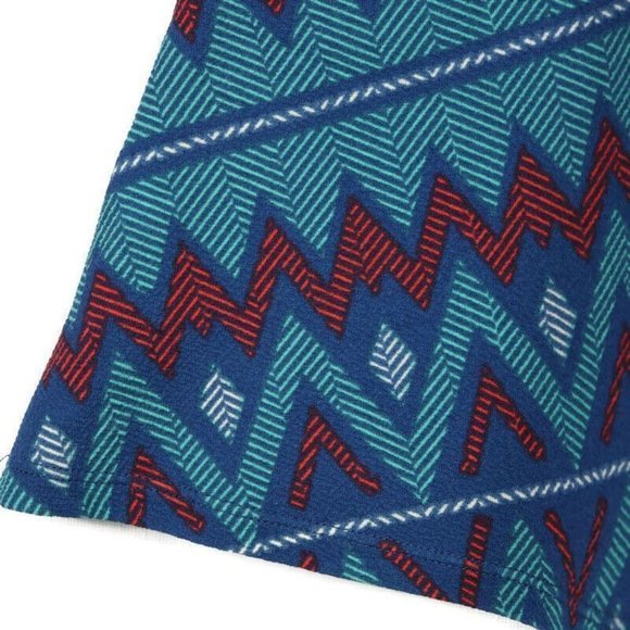 LuLaRoe Azure A-Line Skirt Blue Teal Red Elastic Pull On‎ Waist XL - Picture 8 of 11